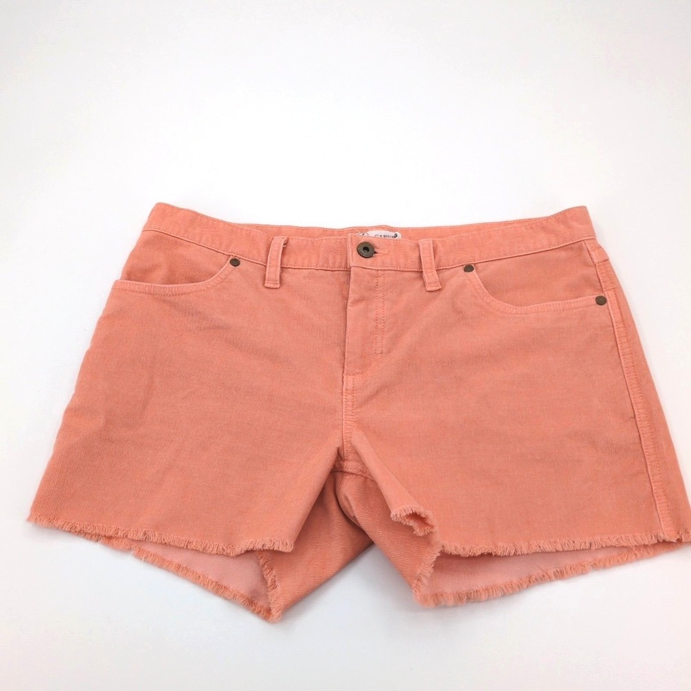 Carve Designs Oahu Corduroy Cut-off Shorts Size 10 Penny Peach Raw Hem 4"
